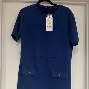 Zara Blue Short Sleeve Dress